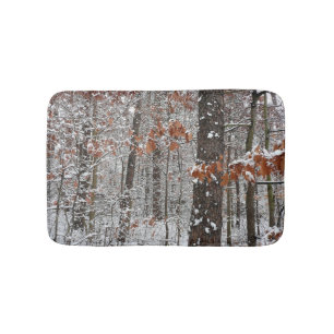 Sneeuw bedekte eikenbomen Winter natuur fotografie Badmat