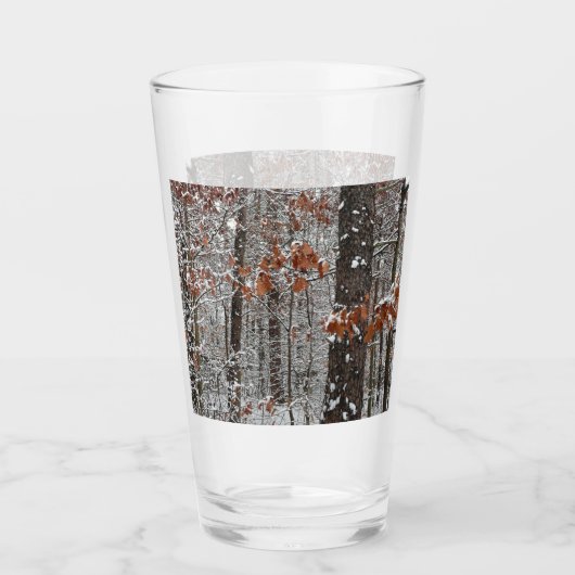 sneeuw bedekte eikenbomen WinterNatuur fotografie Glas (Voorkant)