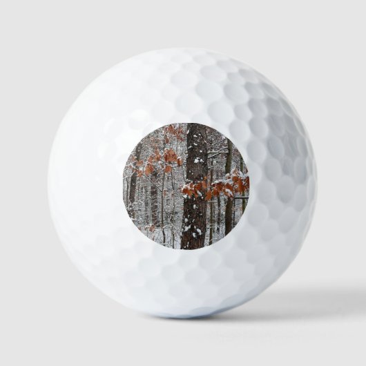 sneeuw bedekte eikenbomen WinterNatuur fotografie Golfballen (Voorkant)