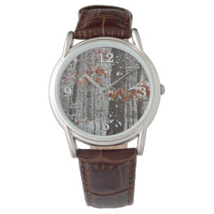 sneeuw bedekte eikenbomen WinterNatuur fotografie Horloge