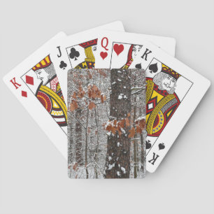 sneeuw bedekte eikenbomen WinterNatuur fotografie Pokerkaarten