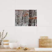 sneeuw bedekte eikenbomen WinterNatuur fotografie Poster (Keuken)