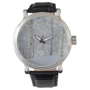 Sneeuw bedekte Espen, Beartrap-Desolation Ridge Horloge