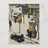  sneeuw bestreken de stadstraat-winter van 1920s briefkaart (Voorkant)