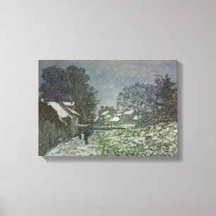 Sneeuw bij Argenteuil door Claude Monet Canvas Afdruk