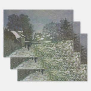 Sneeuw bij Argenteuil door Claude Monet Inpakpapier Vel