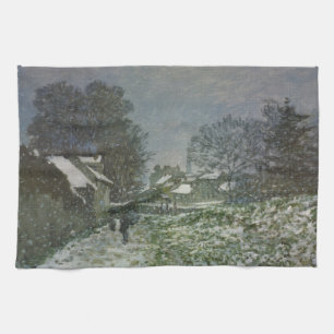 Sneeuw bij Argenteuil door Claude Monet Theedoek