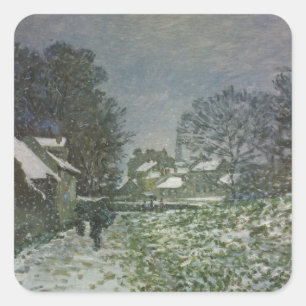 Sneeuw bij Argenteuil door Claude Monet Vierkante Sticker