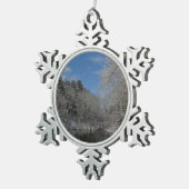 Sneeuw bij de Vanderbilt Grounds Tin Sneeuwvlok Ornament (Rechts)