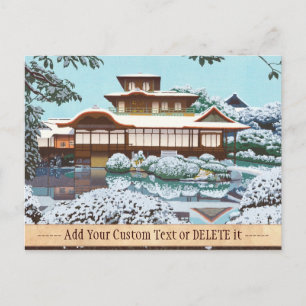 Sneeuw bij Hiunkaku Temple japanese winteromgeving Briefkaart