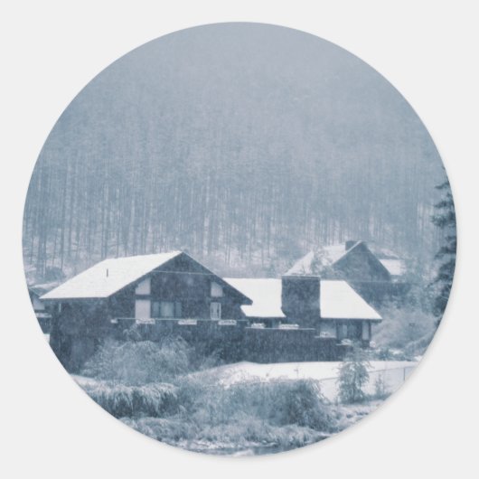 Sneeuw bij Stickers van de aspen (Voorkant)