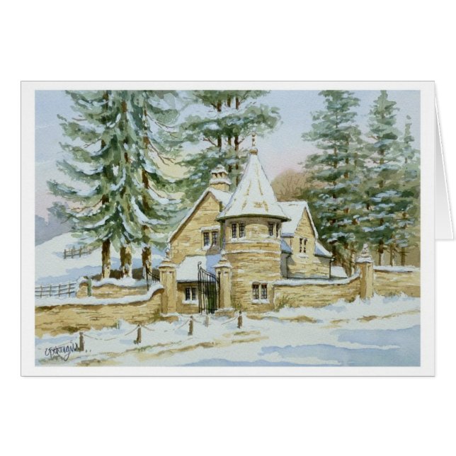 Sneeuw bij Stowell Lodge Gate (Voorkant Horizontaal)