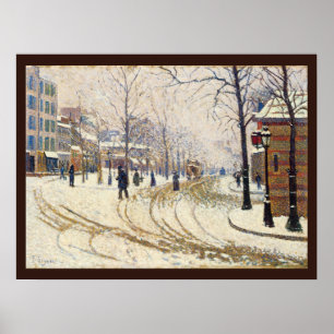 Sneeuw, Boulevard de Clichy, Parijs door Paul Sign Poster