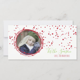 Sneeuw Bubbles Kerstkrans Fotokaart Feestdagenkaart