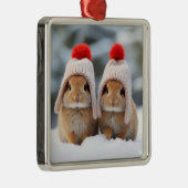 Sneeuw Bunnies Kerstmis Ornament (Rechts)