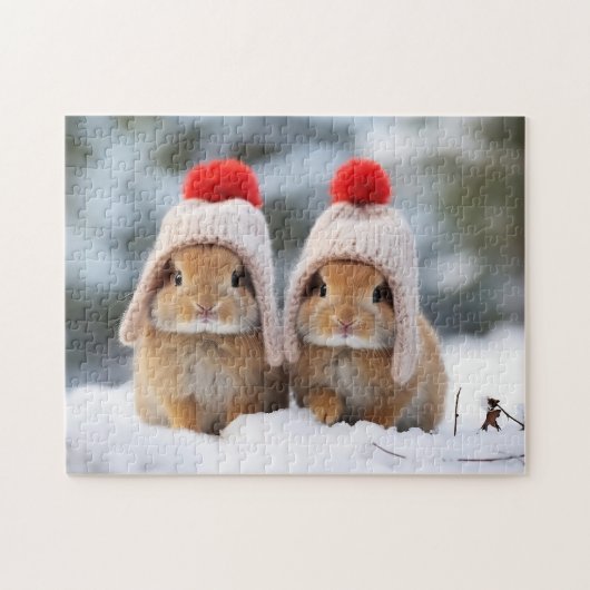 Sneeuw Bunnies Puzzel (Horizontaal)