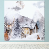 Sneeuw & Caraïben & Fox Canvas Afdruk (Insitu (Houten vloer))