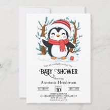 Sneeuw Charming Penguin Baby shower