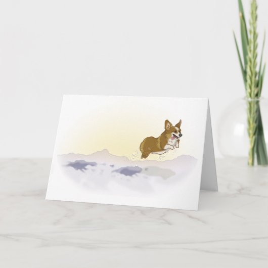 Sneeuw Corgi Kaart (Voorkant)