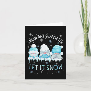Sneeuw dag supporter laat het sneeuwen Cute Blue G Kaart
