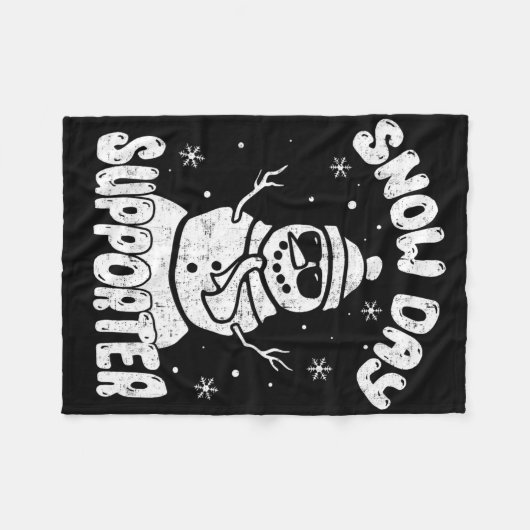 Sneeuw Dag Supporter Leraar Student Snowman Winter Fleece Deken (Voorkant (Horizontaal))
