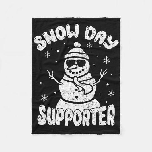 Sneeuw Dag Supporter Leraar Student Snowman Winter Fleece Deken (Voorkant)