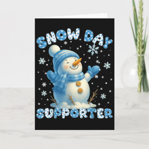 Sneeuw dag supporter Schattige sneeuwman Sneeuwvlo Kaart