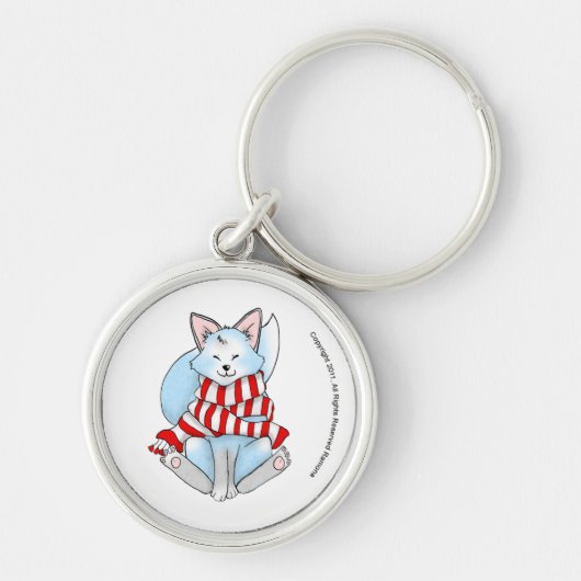 sneeuw de Winter Fox Sleutelhanger (Voorkant)