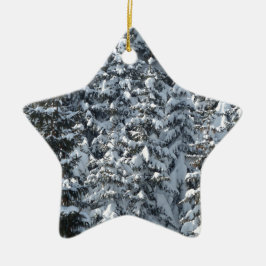 Sneeuw Dennenboom Textuur Keramisch Ornament