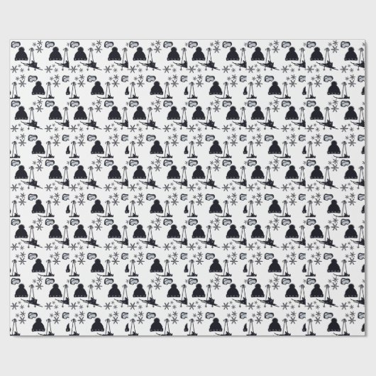 Sneeuw design van verschillende items cadeaupapier (Vlak)