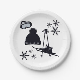 Sneeuw design van verschillende items papieren bordje