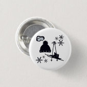 Sneeuw design van verschillende items ronde button 3,2 cm (Voorkant /achterkant)