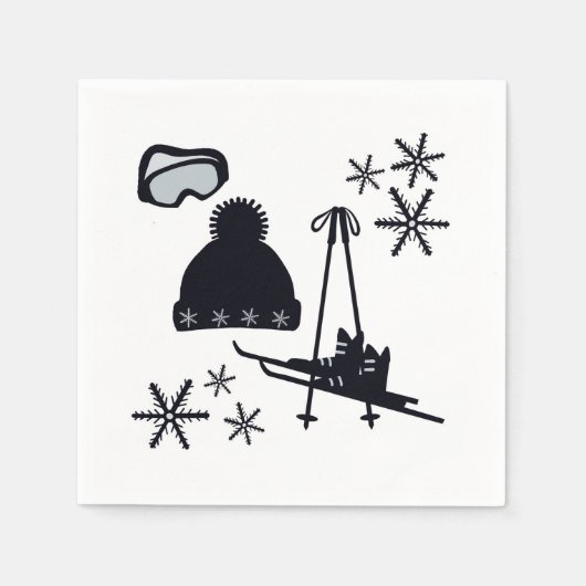 Sneeuw design van verschillende items servet (Voorkant)