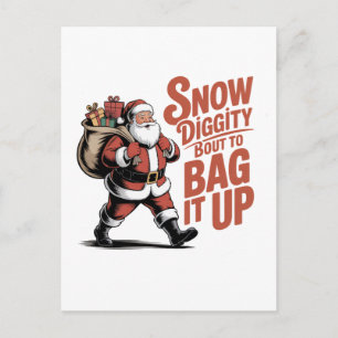 Sneeuw Diggity Gaat het Inpakken Funny Kerst Uitnodiging Briefkaart