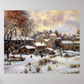 Sneeuw effect met ondergaande zon poster (Voorkant)