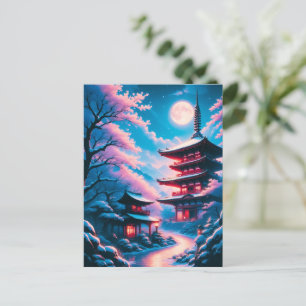Sneeuw- en Bloesemtempel (Yukizakura no Tera) Briefkaart