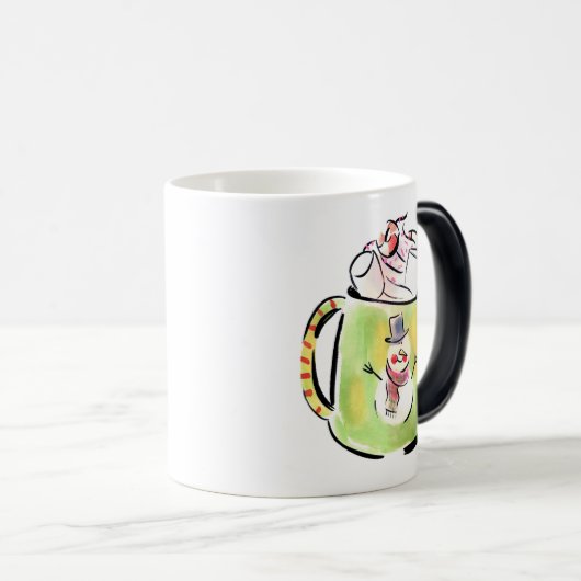 Sneeuw en cacao magische mok (Voorkant rechts)