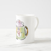 Sneeuw en cacaopoeder  porselein kop (Voorkant rechts)