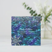 Sneeuw- en ijskoud-uitnodiging van zestien partije kaart (Staand voorkant)