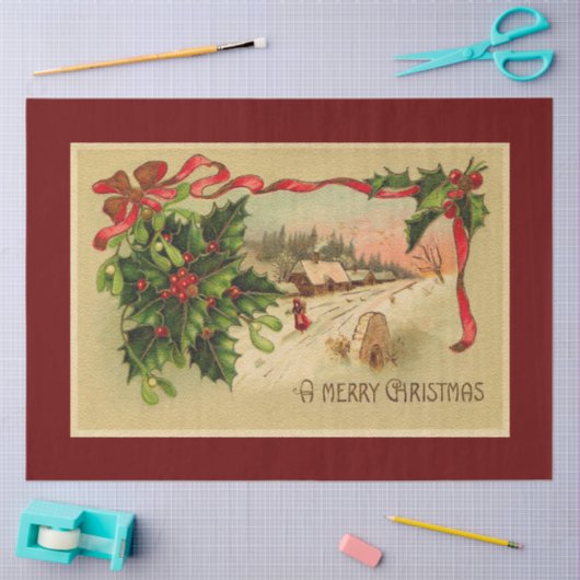 sneeuw- en kerstmistletoe tissuepapier (Craft)