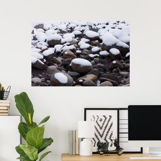 Sneeuw en Rocks, Nationaal Park Mt. Rainier Poster (Thuiskantoor)