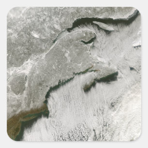 Sneeuw- en wolkenstraten vierkante sticker