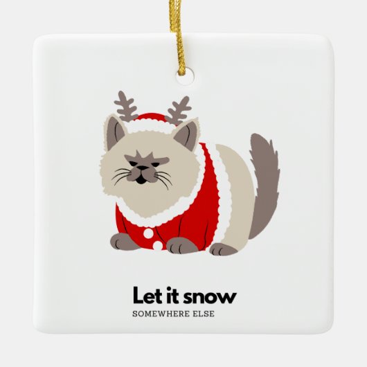 Sneeuw ergens anders keramisch ornament (Voorkant)