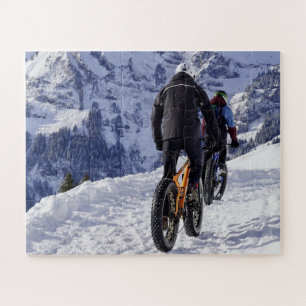 Sneeuw Fatbikes Mountain Bikes Bicycles die fietse Legpuzzel