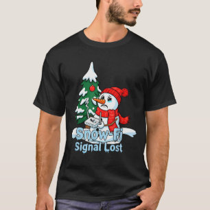 Sneeuw-fi Signaal Verloren Grappige Sneeuwman Kers T-shirt