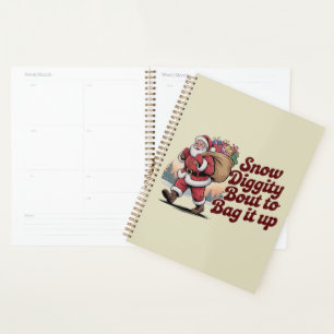 Sneeuw gaat het inpakken Retro Kerstmis 90'er jare Planner