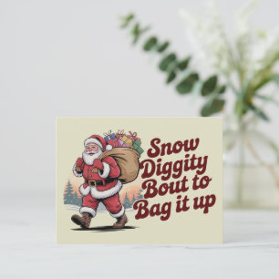 Sneeuw gaat het inpakken Retro Kerstmis jaren 90 Feestdagenkaart