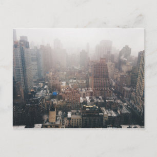 Sneeuw Herfst NYC Skyscraper stijl Foto Briefkaart