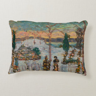 Sneeuw in april door Maurice Prendergast, kunst Accent Kussen