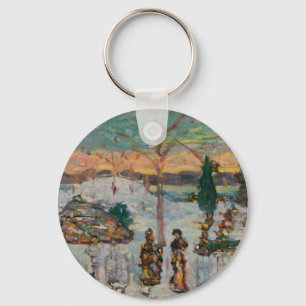 Sneeuw in april door Maurice Prendergast, kunst Sleutelhanger